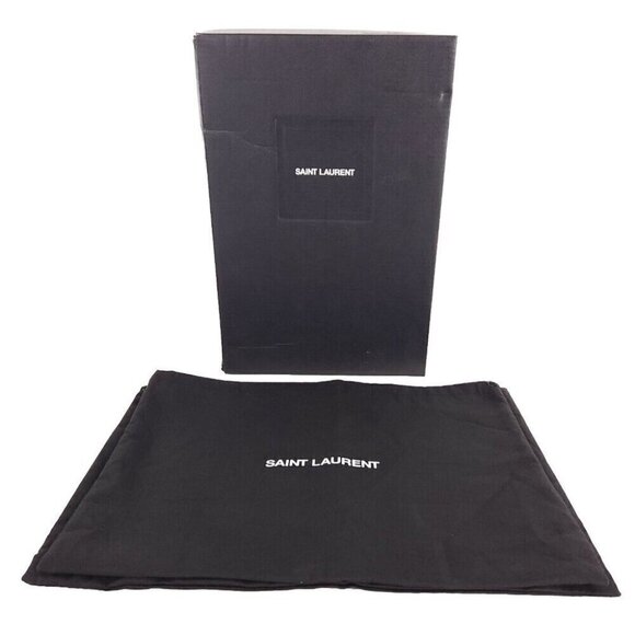 Saint Laurent Lou Ankle Boot 36 6 Metallic Leather Gun Metal New - Picture 10 of 15